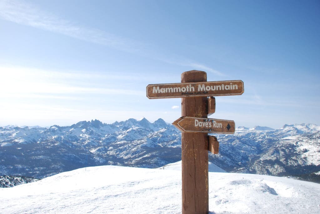 Mammoth Mountain sign at ski resort