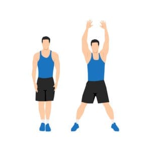 Man doing Jumping jacks. star jumps exercise. Flat vector illustration isolated on white background