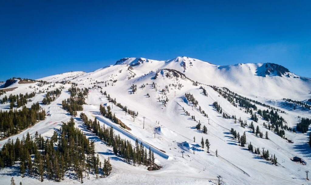 A snow-covered peak in Mammoth.